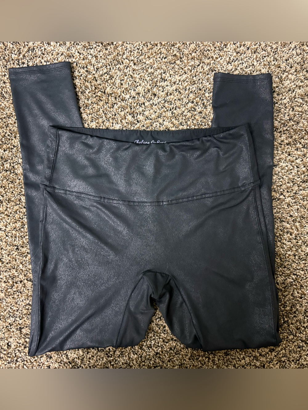 Chelsea Deboer High-Waist Faux Leather Leggings - Black